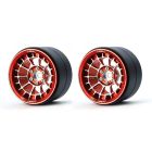 Treal X002YF6DTH Aluminium 2.2 Beadlock Wheels Rims (2) (Red) RC Crawler Mud Truck 2.2 Tires