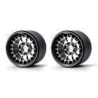 Treal X002YF7CH9 Aluminium 2.2 Beadlock Wheels Rims (2) (Black) RC Crawler Mud Truck 2.2 Tires