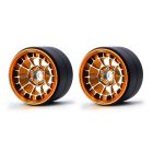 Treal X0032KDHCJ Aluminium 2.2 Beadlock Wheels Rims (2) (Orange) RC Crawler Mud Truck 2.2 Tires