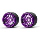 Treal X0032KM5FJ Aluminium 2.2 Beadlock Wheels Rims (2) (Purple) RC Crawler Mud Truck 2.2 Tires