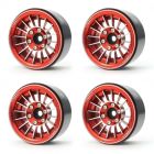 Treal X0039J93CV Beadlock Wheels 1.9 Spoked Rims (4) Type J (Red) 1:10 Crawler TRX-4 SCX10
