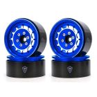 TREAL TRLX003CRFY1T 1.9 Beadlock Wheel Rims (4pcs) for 1:10 RC Crawler-Type M (Blue)