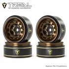TREAL X004CPK10T 1.0 Beadlock Wheels 12-Hole Classic Vintage Wagon Wheels for 1/24 RC Vehicle SCX24 FCX24-Type K(Bronze)