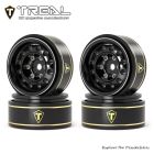 TREAL X004CPK113 1.0 Beadlock Wheels 12-Hole Classic Vintage Wagon Wheels for 1/24 RC Vehicle SCX24 FCX24-Type K(Black)