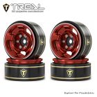 TREAL X004CR5SVJ 1.0 Aluminum Beadlock Wheels Five Spoke Classic Wheel Rims Set (4P) for 1/24 RC SCX24 FCX24 TRX4M-Type G(Red)