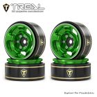 TREAL X004CR5SWN 1.0 Aluminum Beadlock Wheels Five Spoke Classic Wheel Rims Set (4P) for 1/24 RC SCX24 FCX24 TRX4M-Type G(Green)