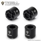 TREAL X004DLX08R Aluminum 7075 Extended Wheel Hubs Widen Adaptors 15mm for 1/18 TRX4MT High Trail Wheels(Black)