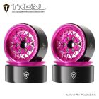 TREAL X004DV9AF9 1.9 Beadlock Wheels Fasion RC Wheel Rims(4P) for 1/10 Crawler TRX4 SCX10 III Ascent-Type V(Purple)