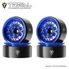 TREAL X004DV9AFJ 1.9 Beadlock Wheels Fasion RC Wheel Rims(4P) for 1/10 Crawler TRX4 SCX10 III Ascent-Type V(Blue)