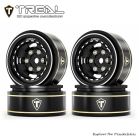 TREAL X004ELNODH 1.0 Beadlock Wheels Aluminium Wheel Rims for SCX24 TRX4M FCX24 1/24 1/18 RC Crawler -Type H(Black)