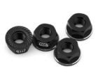 Whitz Racing Products -NUT-BLK 4mm Flanged Wheel Nuts (Black) (4)