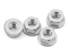 Whitz Racing Products -NUT-SIL 4mm Flanged Wheel Nuts (Silver) (4)