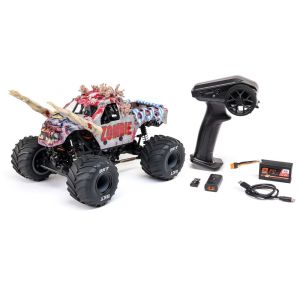 Losi 01026T4 1/18 Mini LMT Zombie 2S 4X4 RTR Brushed Monster Truck (Battery & Charger Included), Red