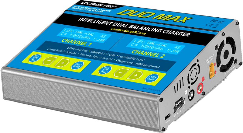 Common Sense RC ACDC-D200 DUO MAX - 200W 10A Two-Port Multi-Chemistry Balancing Charger LiPoLiFeLiHVNiMH