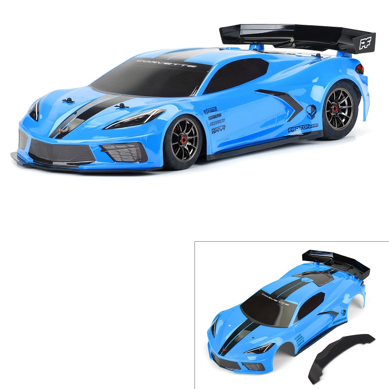 Protoform 157713 1/7 Chevy Corvette C8 Painted Body (Blue): Felony