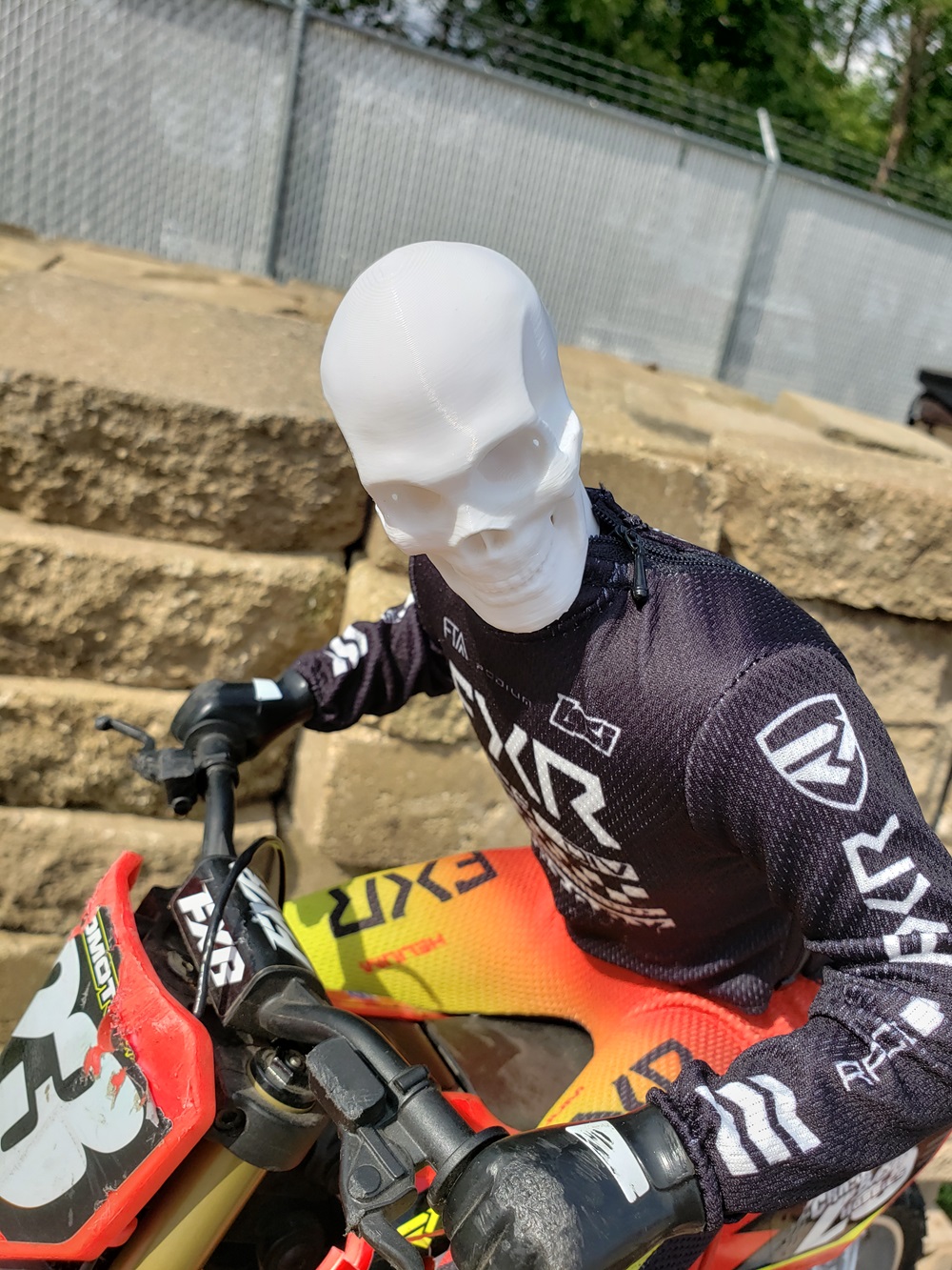 MX Mods SKULL rider head upgrade for Losi Promoto MX