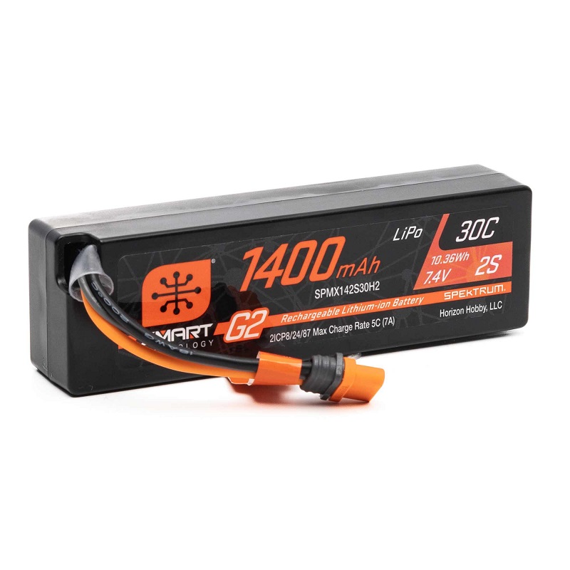 Spektrum SPMX142S30H2 1400mAh 2S 7.4V Smart G2 30C LiPo; IC2