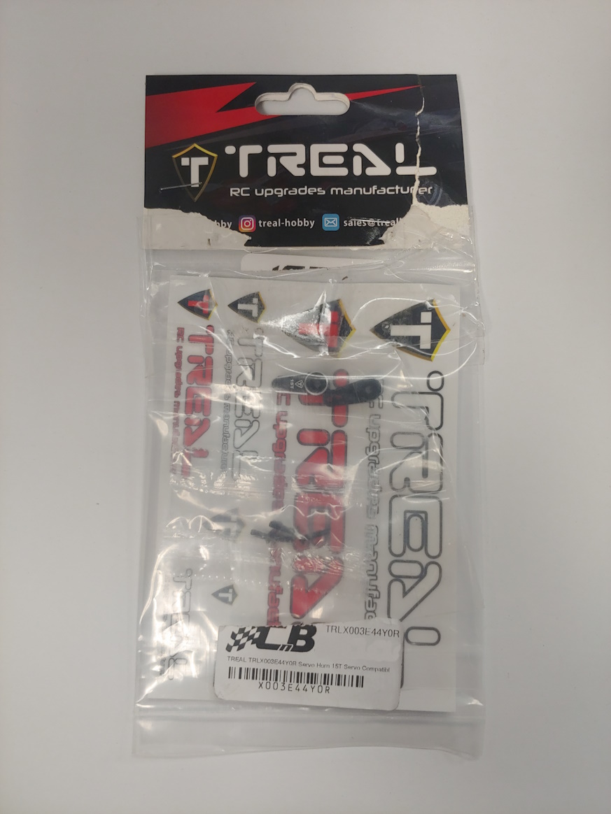 Discontinued - TREAL X003E44Y0R-SD Scratch and Dent Servo Horn 15T Servo Compatible with EMAX-FMS(Black)